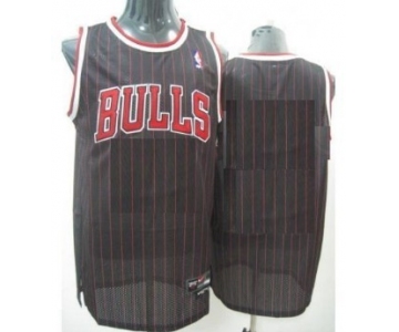 Mens Chicago Bulls Customized Black Pinstripe Jersey