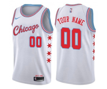 Men's Nike Chicago Bulls Customized Authentic White NBA City Edition Jersey