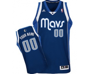 Mens Dallas Mavericks Customized Navy Blue Jersey