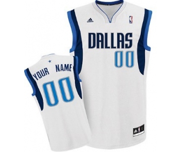 Mens Dallas Mavericks Customized White Jersey