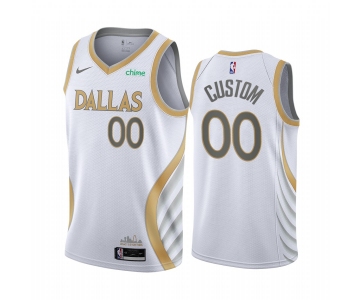 Men's Nike Mavericks Custom Personalized White NBA Swingman 2020-21 City Edition Jersey