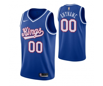 Men's Sacramento Kings Custom Blue 2019-20 Hardwood Classics Jersey