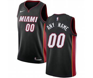 Men's Nike Miami Heat Black NBA Swingman Icon Edition Custom Jersey