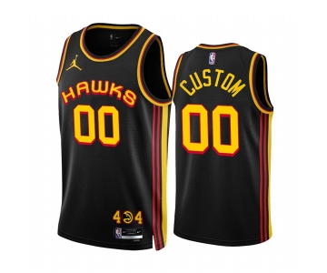 Men's Atlanta Hawks Active Player Custom 2022-23 Black Statement Edition Stitched Jersey