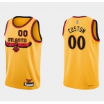 Men's Atlanta Hawks Custom Yellow NEW Nike 2021 Swingman Throwback Jersey