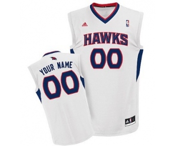 Mens Atlanta Hawks Customized White Jersey