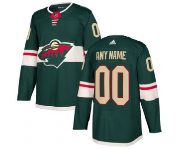 Custom Men's Minnesota Wildr Green 2017-2018 Adidas Hockey Stitched NHL Jersey