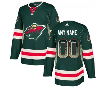 Men's Minnesota Wild Green Customized Drift Fashion Adidas Jersey