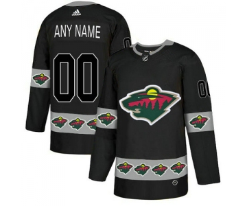 Minnesota Wild Custom Black Team Logos Fashion Adidas Jersey