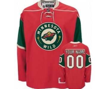Minnesota Wild Mens Customized Red Jersey