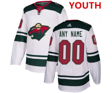 Youth Adidas Minnesota Wild NHL Authentic White Customized Jersey