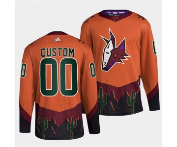 Men's Arizona Coyotes Custom Orange 2022-23 Reverse Retro Stitched Jersey