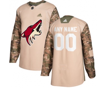 Men's Arizona Coyotes adidas Camo Veterans Day Custom Practice Jersey