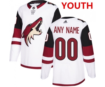 Youth Adidas Arizona Coyotes NHL Authentic White Customized Jersey