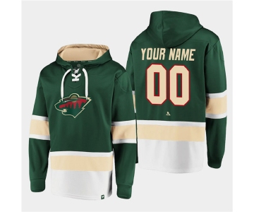 Men's Minnesota Wild Active Player Custom Green All Stitched Sweatshirt Hoodie