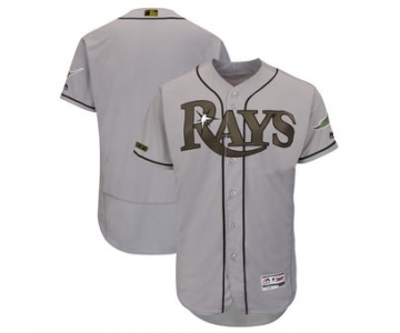 Men's Tampa Bay Rays Majestic Gray 2018 Memorial Day Authentic Collection Flex Base Team Custom Jersey