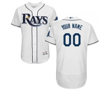 Tampa Bay Rays White Men's Customized Flexbase Jersey
