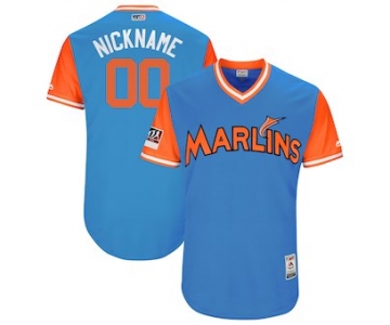 Custom Men's Miami Marlins Majestic Royal 2017 Players Weekend Authentic Team Jersey