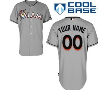 Men's Miami Marlins Customized Gray Jersey