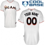 Men's Miami Marlins Customized White Jersey
