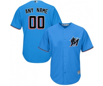 Youth Customized Authentic Jersey Blue Baseball Alternate Miami Marlins Cool Base