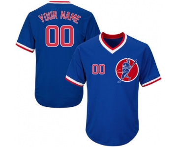 Cubs Blue Men's Customized Throwback New Design Jersey