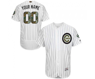 Mens Chicago Cubs 2016 Memorial Day Fashion White Customized Flexbase Majestic MLB Collection Jersey