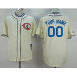 Men's Chicago Cubs Customized 1929 Turn Back The Clock Cream Jersey