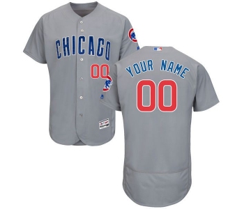 Mens Chicago Cubs Grey Customized Flexbase Majestic MLB Collection Jersey