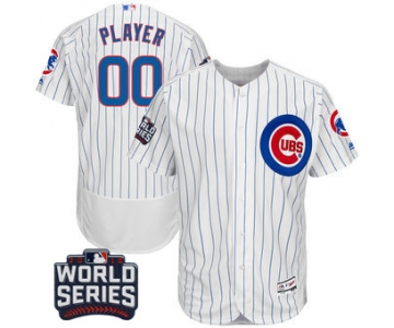Men's Chicago Cubs Majestic White 2016 World Series Bound Home Custom Authentic Flex Base Jersey