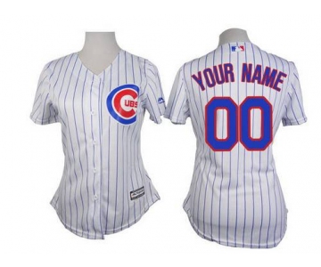 Women's Chicago Cubs Customized White Jersey