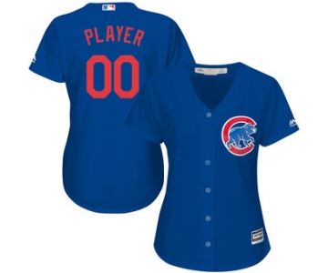 Women's Chicago Cubs Majestic Royal Alternate Cool Base Custom Jersey