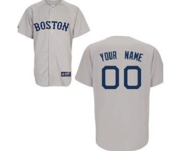 Men's Boston Red Sox Customized Gray Throwback Jersey