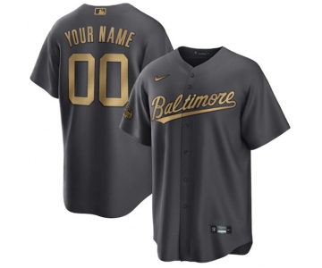 Men's Baltimore Orioles Active Player Custom Charcoal 2022 All-Star Cool Base Stitched Baseball Jersey