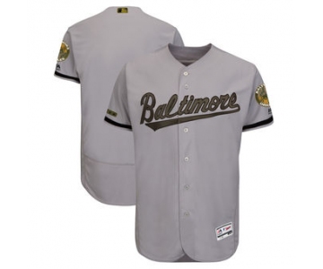 Men's Baltimore Orioles Majestic Gray 2018 Memorial Day Authentic Collection Flex Base Team Custom Jersey