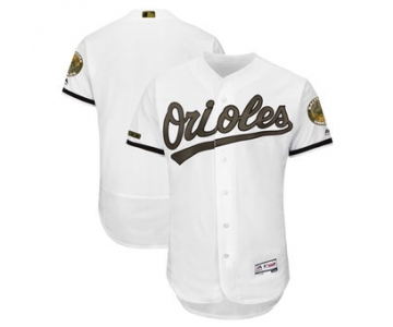 Men's Baltimore Orioles Majestic White 2018 Memorial Day Authentic Collection Flex Base Team Custom Jersey