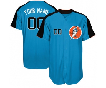 Astros Blue Men's Customized New Design Jersey