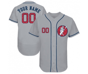 Astros White Men's Customized Red Logo Flexbase New Design Jersey