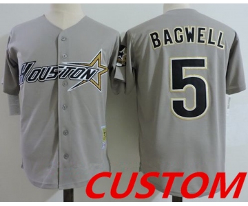 Custom Men's Houston Astros Gray Road 1997 Throwback Cooperstown Collection Stitched MLB Mitchell & Ness Jersey