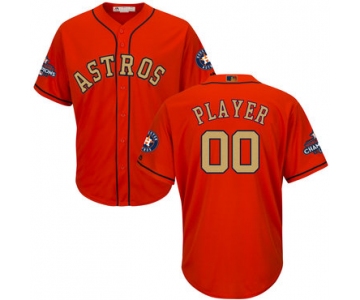 Houston Astros Orange 2018 Gold Program Men's Customized Cool Base Jersey