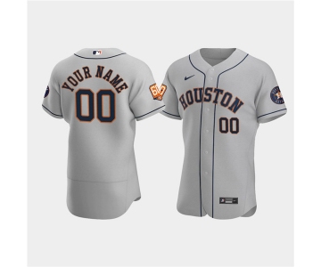 Men's Houston Astros Active Player Custom Gray 60th Anniversary Flex Base Stitched Baseball Jersey