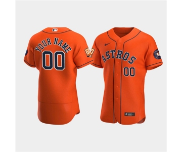 Men's Houston Astros Active Player Custom Orange 60th Anniversary Flex Base Stitched Baseball Jersey