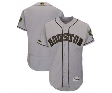 Men's Houston Astros Majestic Gray 2018 Memorial Day Authentic Collection Flex Base Team Custom Jersey
