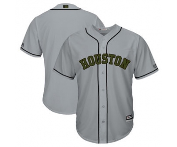 Men's Houston Astros Majestic Gray 2018 Memorial Day Cool Base Team Custom Jersey