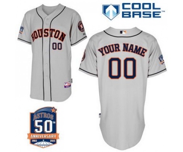 Men's Houston Astros Personalized Road Jersey With Commemorative 50th Anniversary Patch