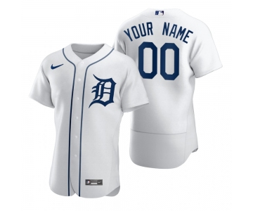 Men's Detroit Tigers Custom Nike White 2020 Stitched MLB Flex Base Jersey