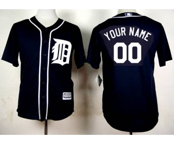 Men's Detroit Tigers Customized 2015 Navy Blue Jersey