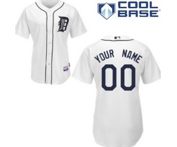 Men's Detroit Tigers Customized White Jersey