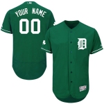 Mens Detroit Tigers Green Celtic Customized Flexbase Majestic MLB Collection Jersey