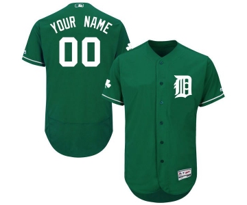 Mens Detroit Tigers Green Celtic Customized Flexbase Majestic MLB Collection Jersey